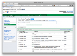 Screenshot des Kontext-Targeting Tools