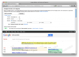 Screenshot des Anzeigenvorschau Tools