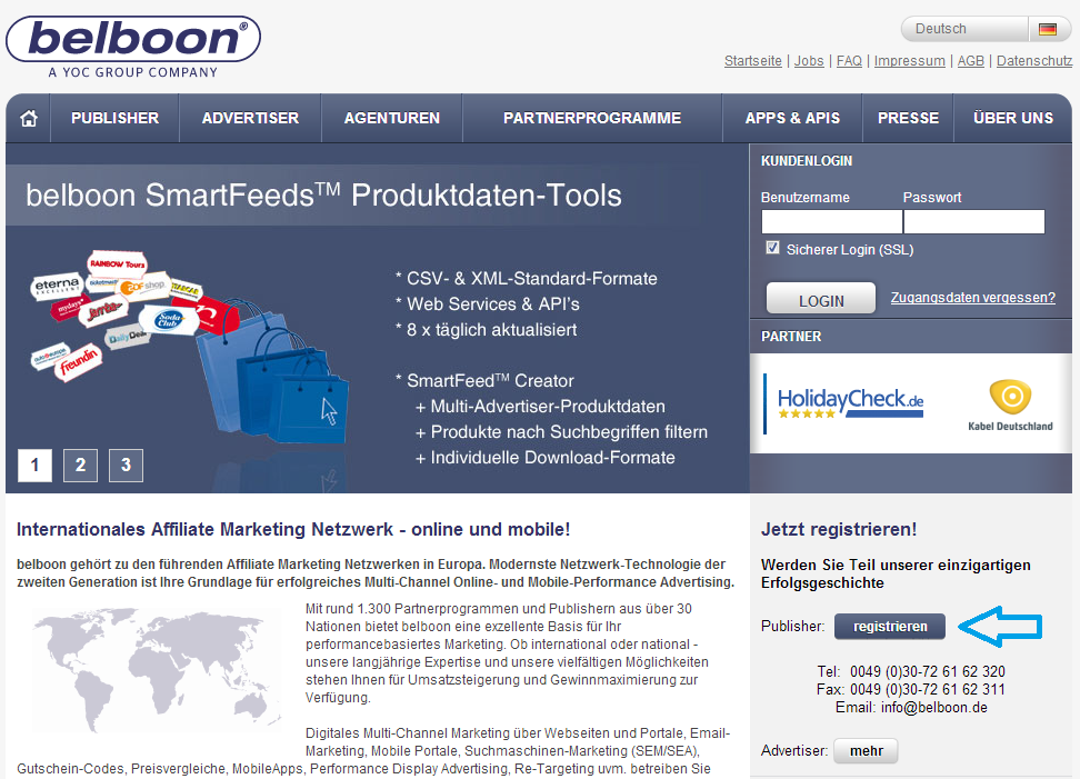 Startseite Belboon