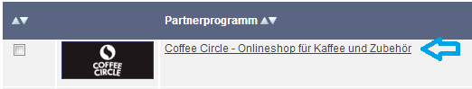 Auswahl des Partnerprogramms