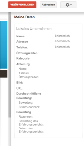 Markierte Daten in der Übersicht
