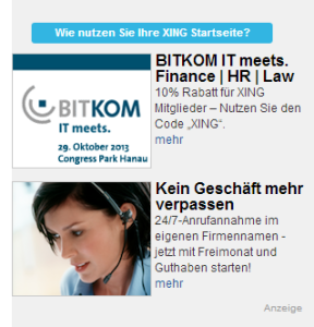 Xing-Anzeige