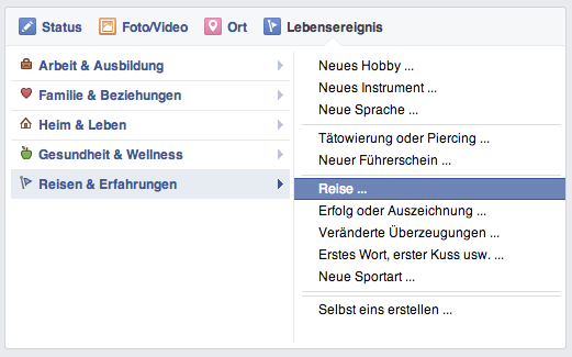 Lebensereignis Facebook