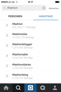 Screenshot Hastags fashion