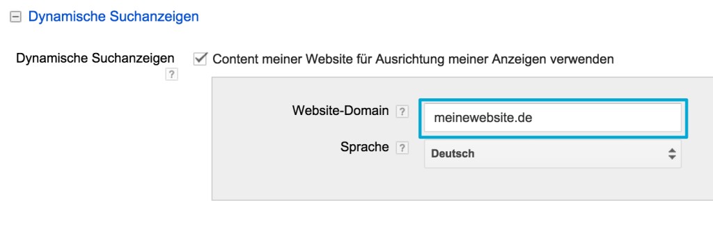 DSA - URL auswälen