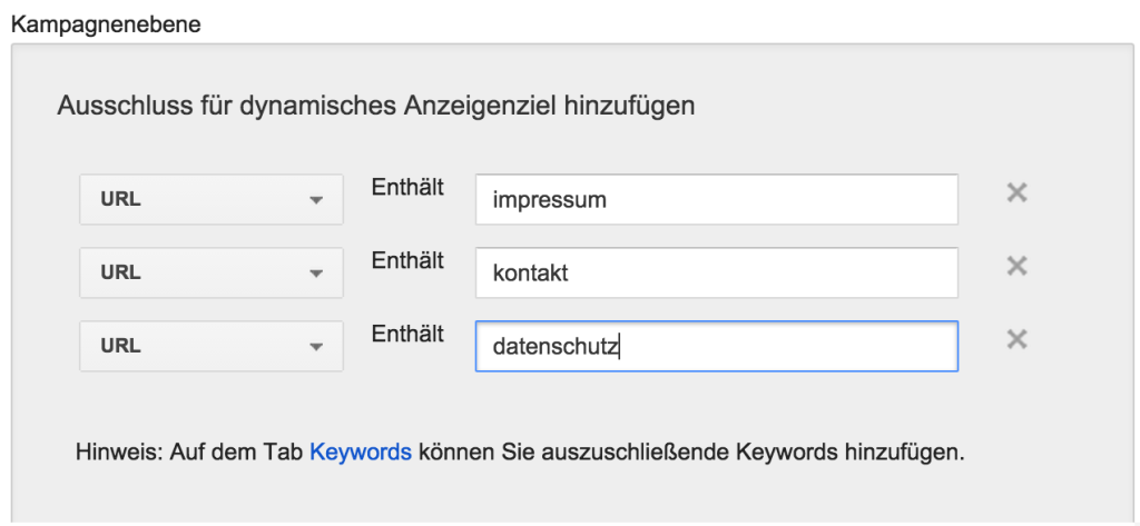 DSA - Ausschlüsse Beispiel