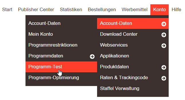 Menü: Programmtest