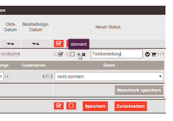 Testbestellung stornieren -Affilinet