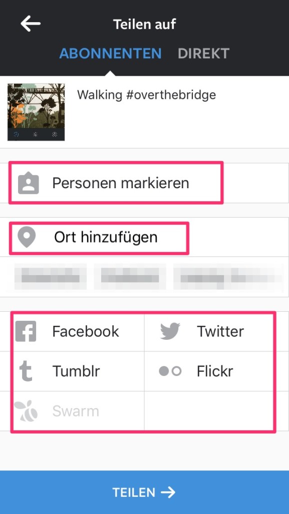 Instagram - 1. Post teilen & Personen markieren