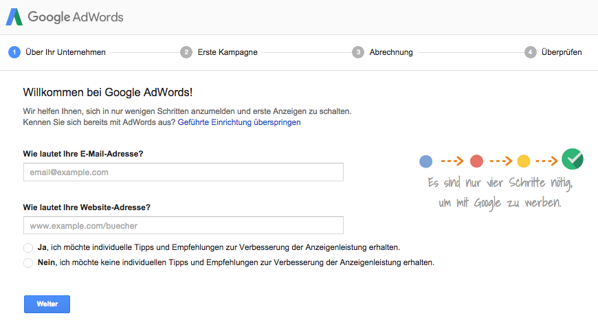 AdWords Startseite