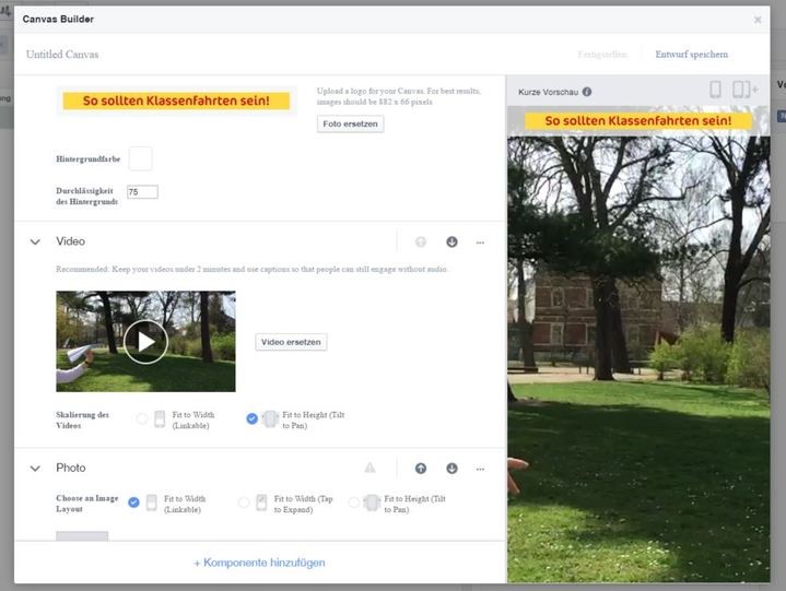 Canvas Ad Beispiel mit Video