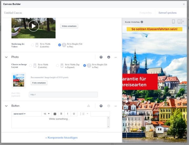 Bildanpassungsoptionen Canvas Ad
