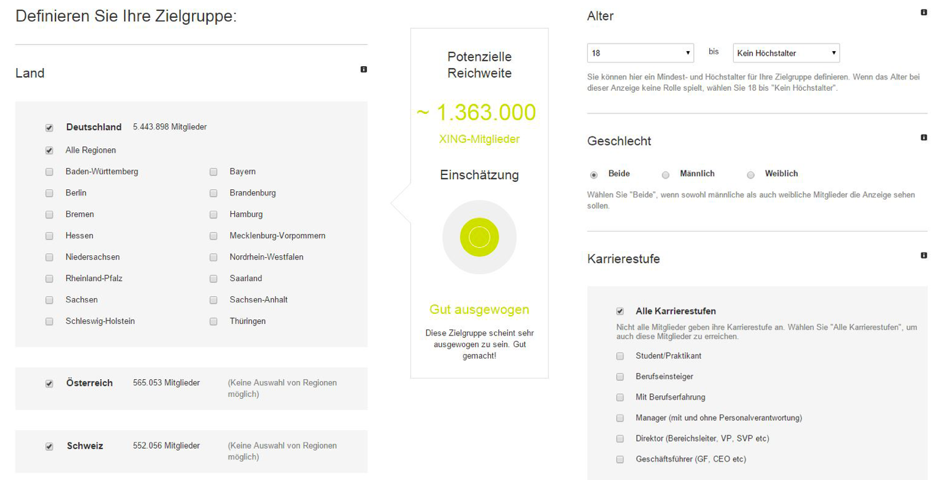 Targetingmöglichkeiten XAS