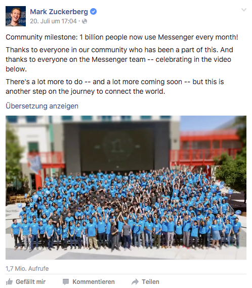 Zuckerberg Post