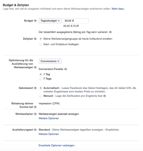 Budget und Zeitplan