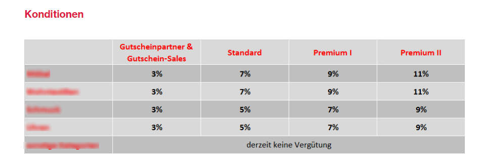 Gutscheinkonditionen Beispiel