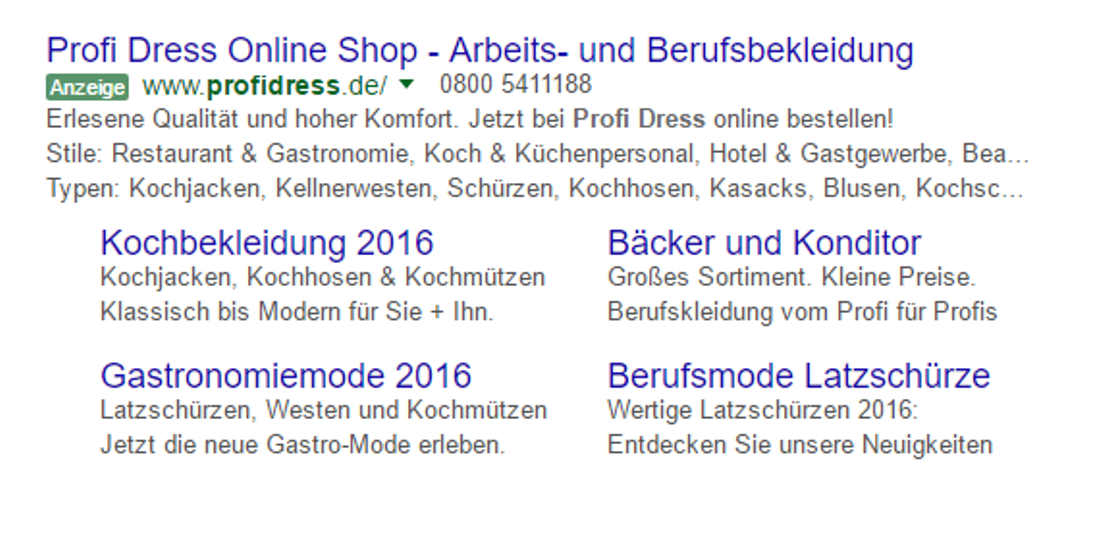 Anzeigenerweiterung bei Google AdWords