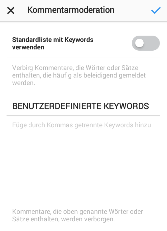 Instagram Kommentarmoderation