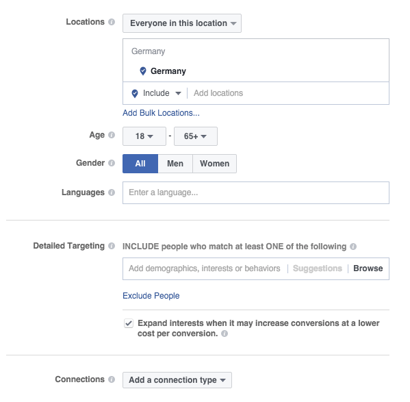 Targeting Expansion bei Facebook