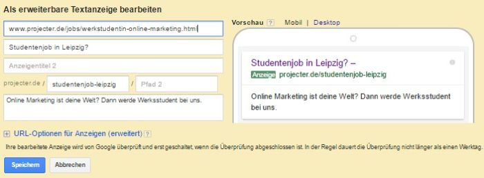 Das Ende der Standardtextanzeigen