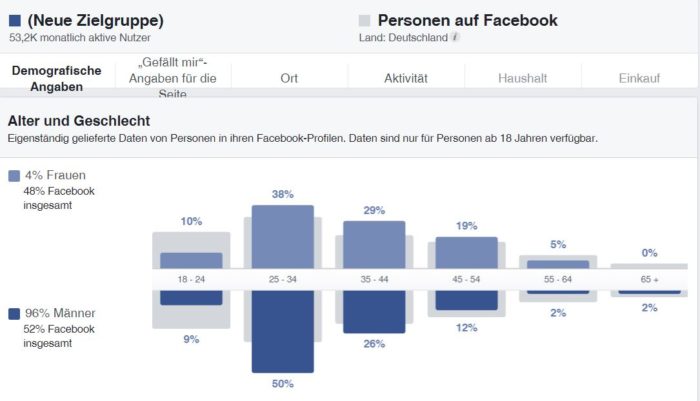 Beispielanalyse von Personen, die einer Automotive-Seite folgen