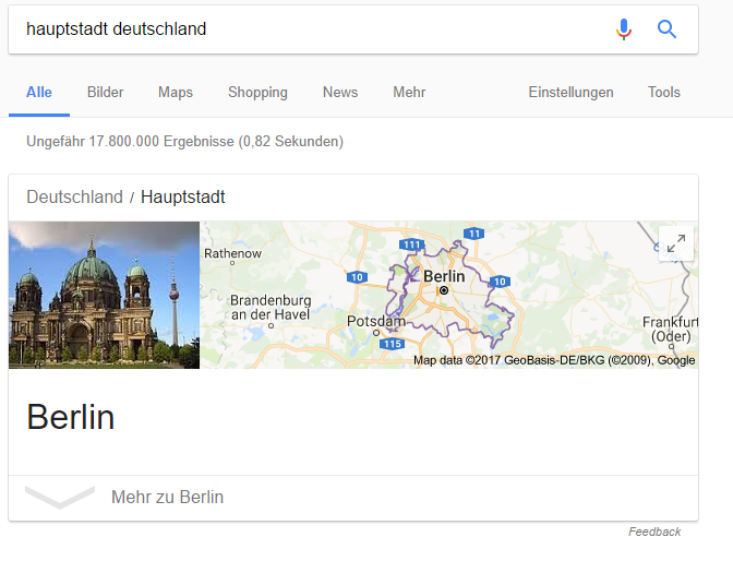 Entitäten in der Google Suche