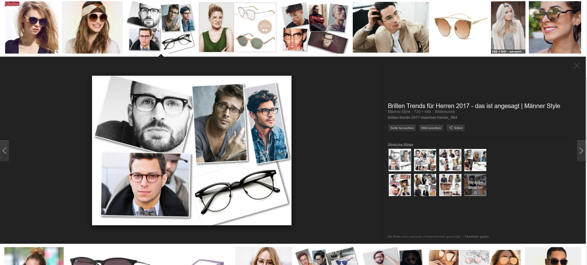 Google Bildersuche neue Darstellung