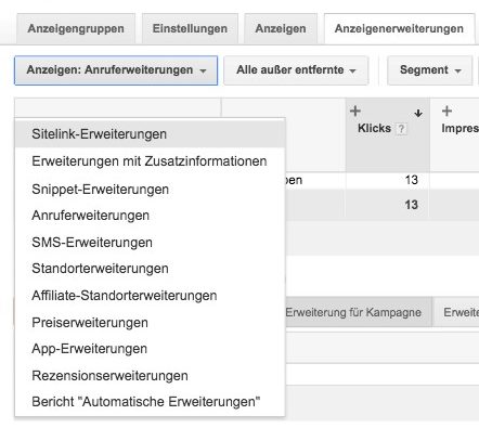 Google AdWords Anzeigenerweiterungen