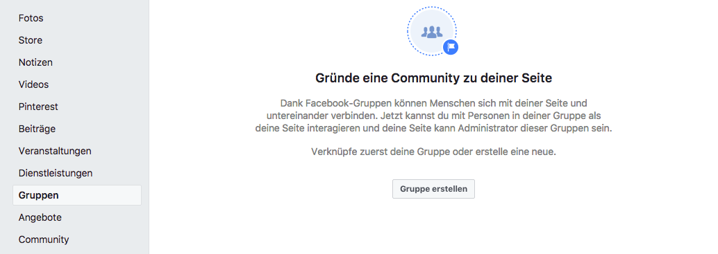 Tab der Facebook Gruppen
