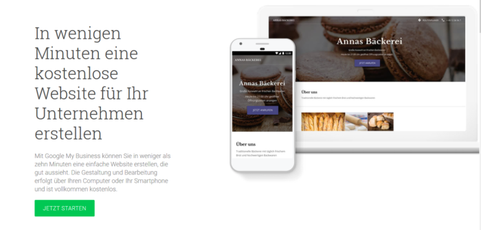 Google My Business Homepage Baukasten