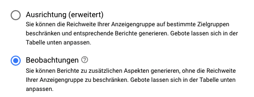 Neue Begriffe für „Ausrichtung und Gebot“ und „Nur Gebot“