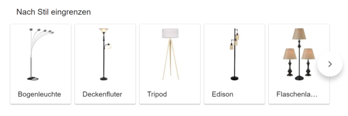 Google Suche verfeinern nach Stil