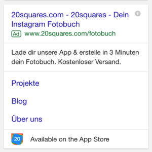 Erklärung App-Erweiterungen