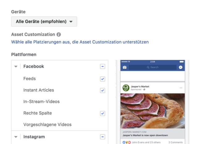Facebook Bildformate