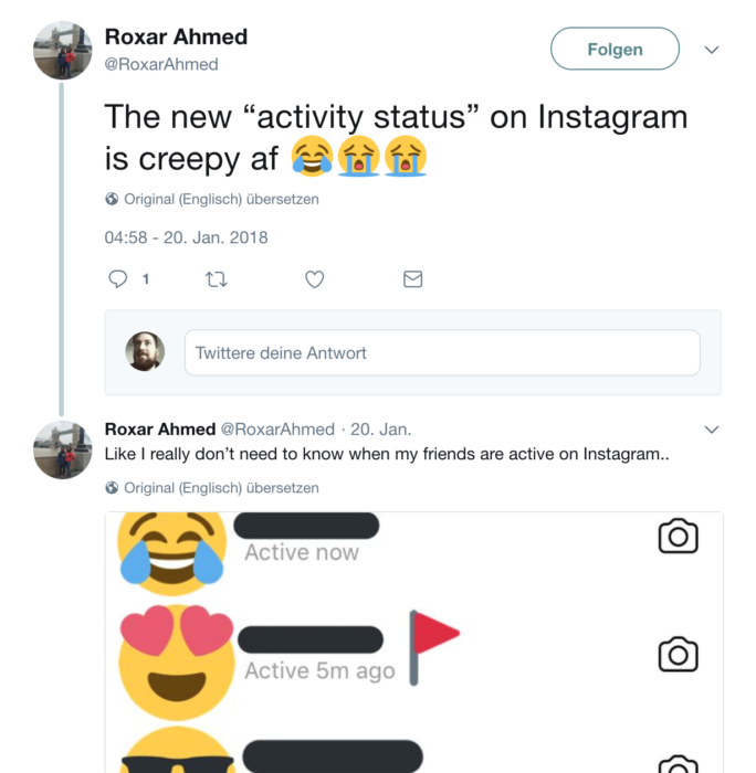 Instagram Aktivitätsstatus