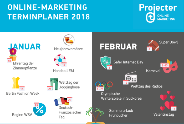 Online Marketing Kalender 2018