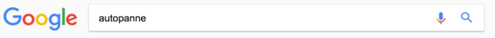 Google Suche nach autopanne