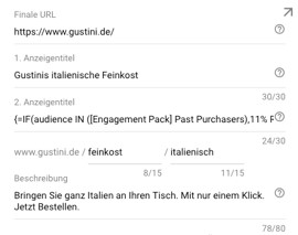 IF-Funktionen für Adwords-Anzeigen