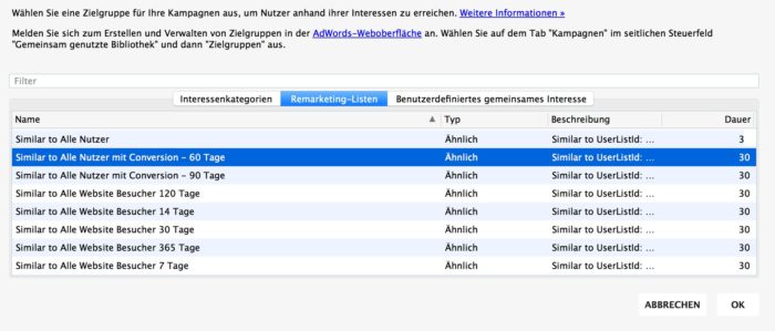 multiple Anzeigengruppen im AdWords Editor integrieren