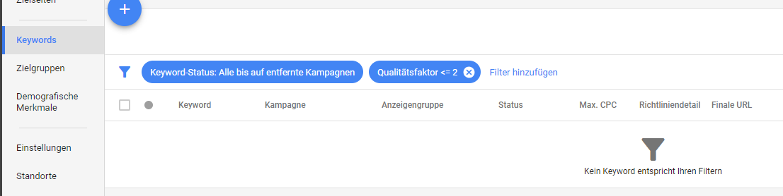 Google Ad-Grants-Konten_Automatisierte Regel einrichten_Qualitätsfaktor muss größer als zwei sein