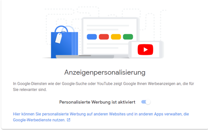 Einstellungen für Werbung im Google-Konto