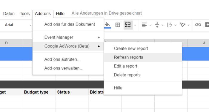 Google Tabellen Add-on zur vereinfachten Berichterstellung