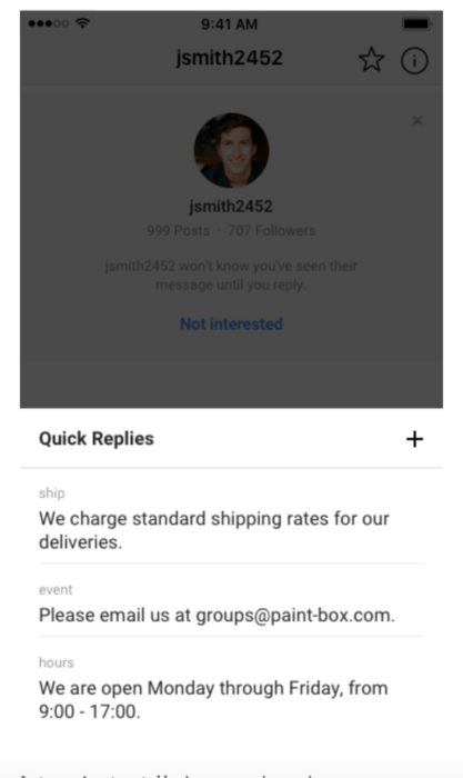 Quick Replies für Instagram Business Konten