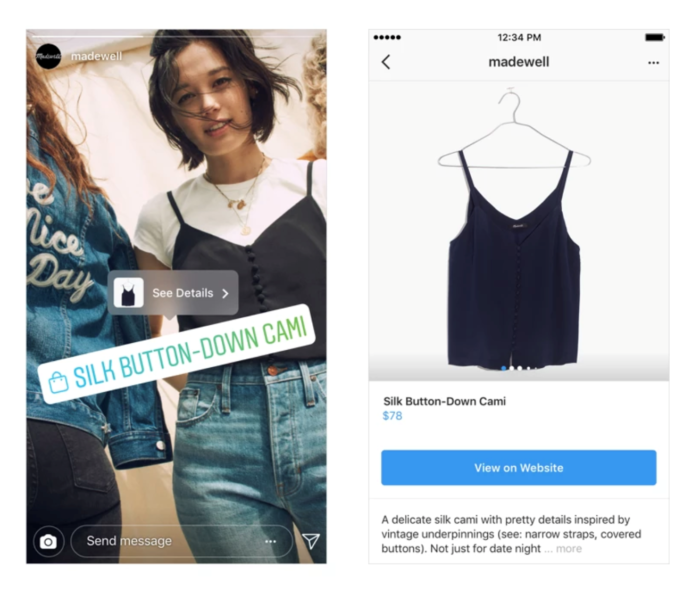 Shopping-Tags in Instagram Stories