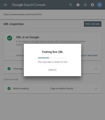 Live-Modus bei der Funktion „URL-Prüfung"