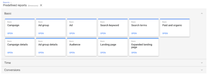 Neue vordefinierte Berichte: “Landing Page” und “Expanded landing page”