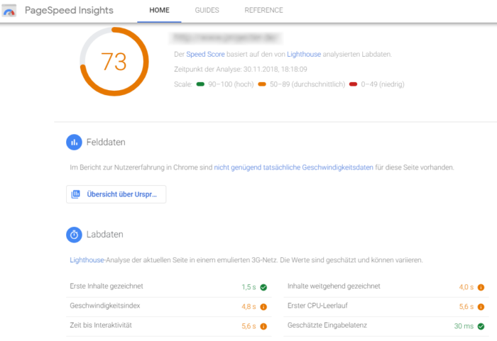 PageSpeed Insights nun mit Lighthouse Daten