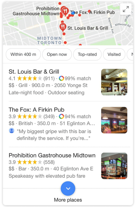 Google Maps Your Match Score