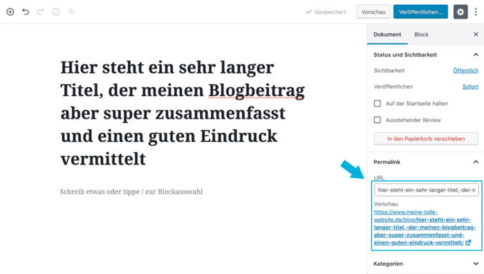 Wordpress: lange Überschrift