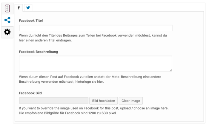 Wordpress Yoast: Facebook-Daten bearbeiten